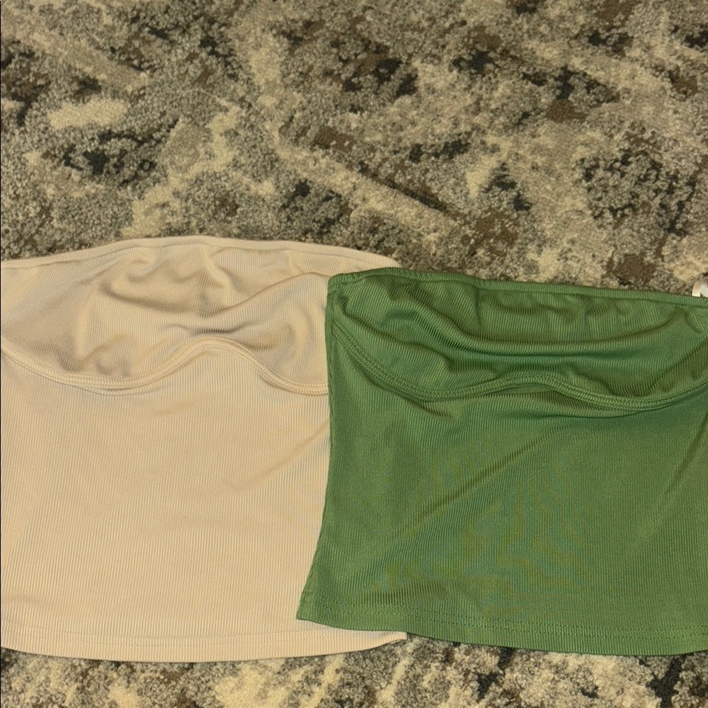 Green and Cream Tube Tops
